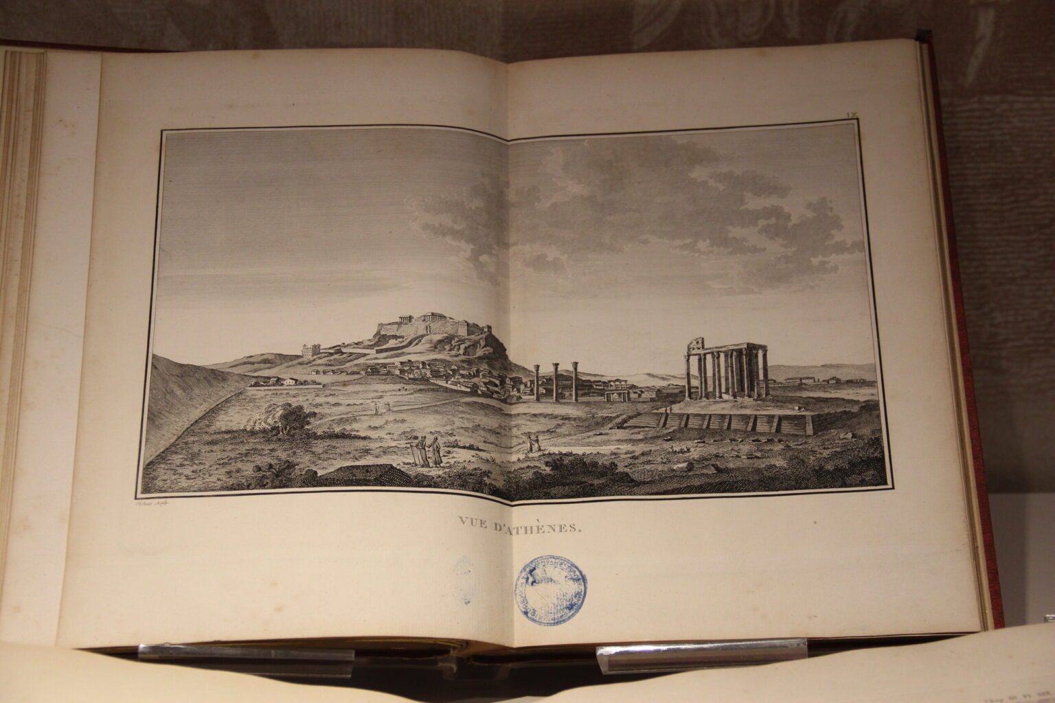 Litografia storica dell'Acropoli di Atene, XIX secolo